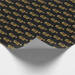 Papier Cadeau Noir, événement d'or soixantième de Faux