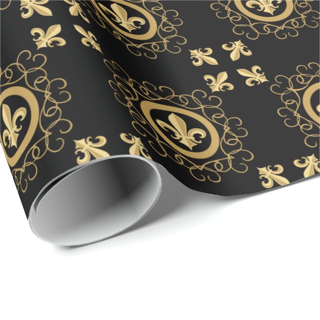 Papier Cadeau Noir français (Coin rond)