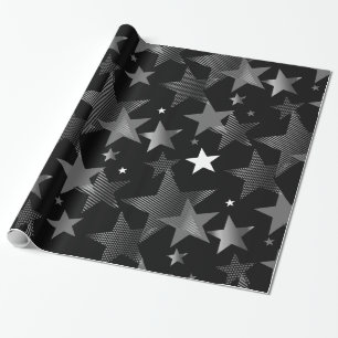 Papier Cadeau noir gris argenté