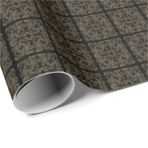 Papier Cadeau Noir, gris et or