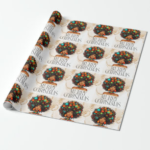 Papier Cadeau Noir Noël Sista Melanin Queen Femmes Noël