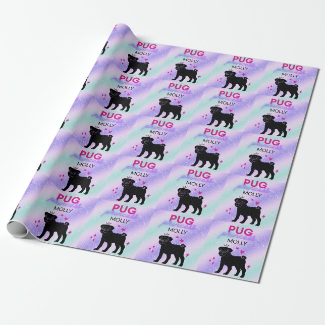PAPIER CADEAU NOIR" PRINCESS CARLIN" (Déroulé)