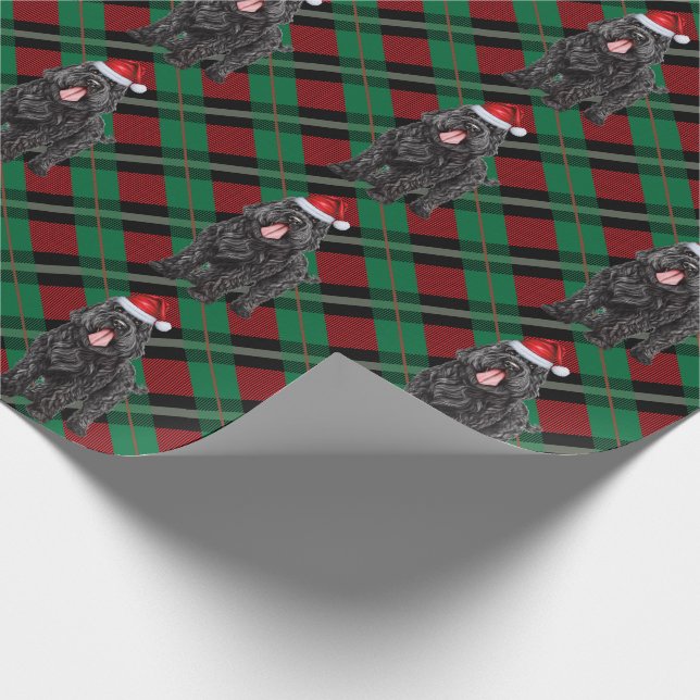 Papier Cadeau Noir Russe Terrier Jour férié Noël (Coin)