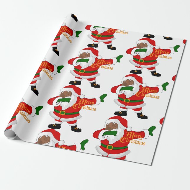 Papier Cadeau noir santa claus (Déroulé)