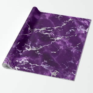 Papier Cadeau Noir violet noir marbre noir brillant