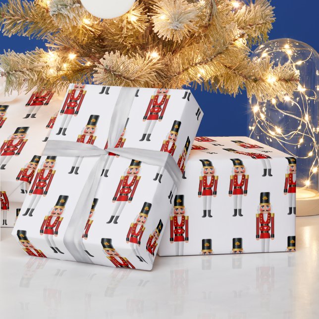 Papier Cadeau Noisette de Noël classique Rouge Blanc Vacances (Vacances)