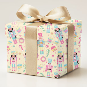Papier Cadeau Noisette Jaune Rose Bleu Vacances de Noël
