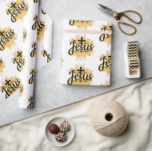 Papier Cadeau Nom de Jésus avec les tournesols et le papier d'en (Artisanat)