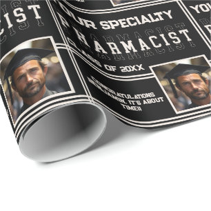Papier Cadeau Nom de la pharmacie personnalisée Année d'obtentio
