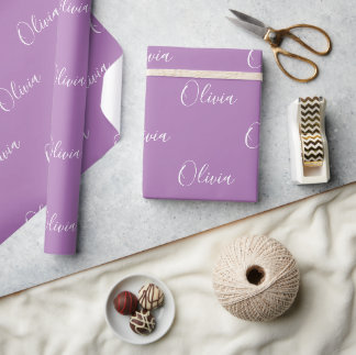 Papier Cadeau Nom de l'Arrière - plan pourpre Nom de la fille No
