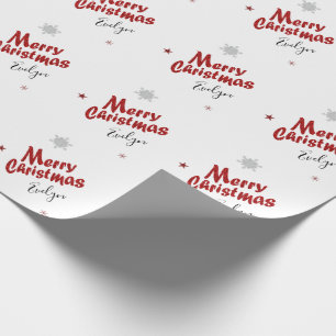 Papier Cadeau Nom de Noël élégant personnalisé