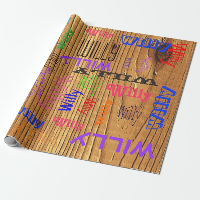 Papier Cadeau Nom du bois Collage 🎁 mot Extraordinaire Cloud Fu (Déroulé)