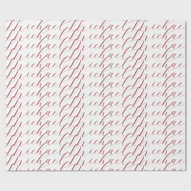 Papier Cadeau Nom écriture manuscrite professionnelle minimalist (Plat)