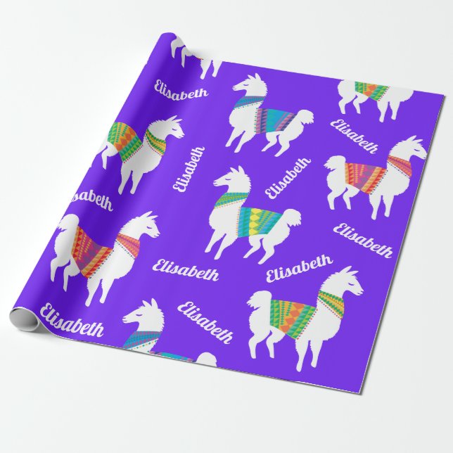 Papier Cadeau Nom et couleur faits sur commande d'anniversaire (Déroulé)