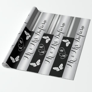 Papier Cadeau Nom et initiales personnalisés Mariage/anniversair