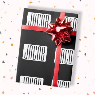 Papier Cadeau Nom moderne ou nom de marque modifiable pour l'ent