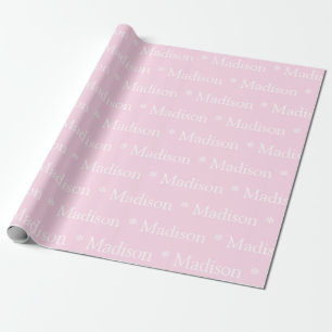 Papier Cadeau Nom personnalisable motif blanc clair cadeau