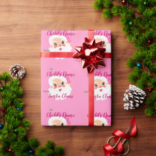 Papier Cadeau Nom Personnalisé De Santa Claus Enfants Cadeau de 