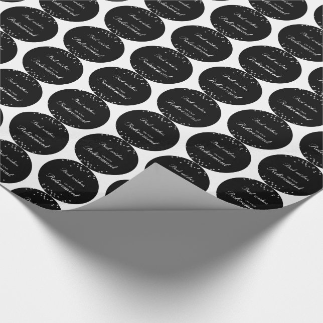 Papier Cadeau Nom personnalisé, Félicitations à la retraite Noir (Coin)