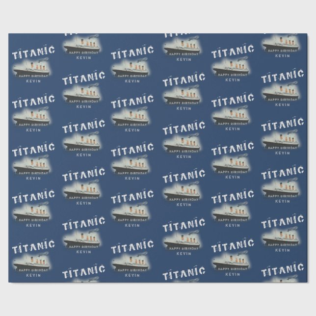 Papier Cadeau Nom personnalisé Papier d'enveloppement Titanic (Couture)