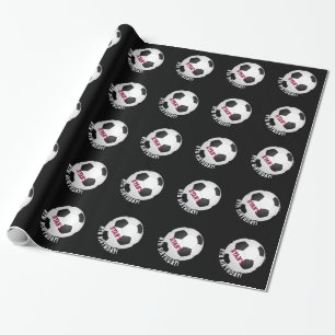 Papier Cadeau Nom personnalisé par anniversaire du football du