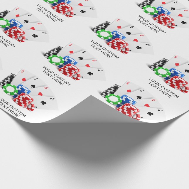 Papier Cadeau Nom personnalisé Poker / Casino (Coin)