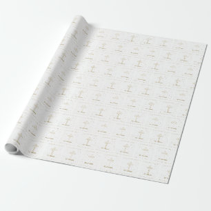 Papier Cadeau Nom personnalisé Première Sainte Communion Gold Lo