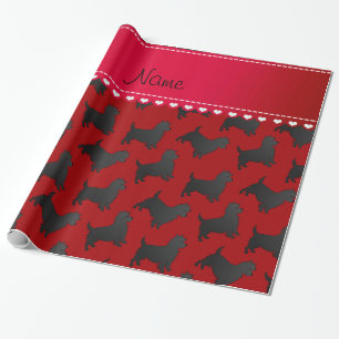 Papier Cadeau Nom personnalisé rouge cairn terrier chiens