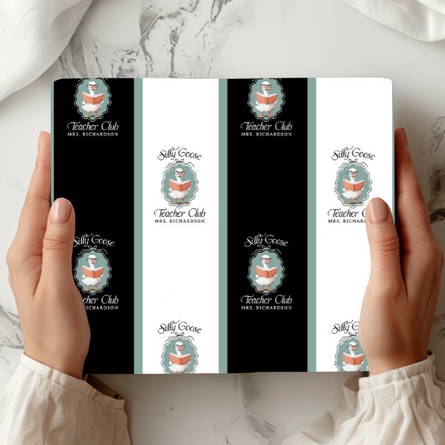 Papier Cadeau Nom personnalisé Silly Goose Teacher Club (Créateur téléchargé)