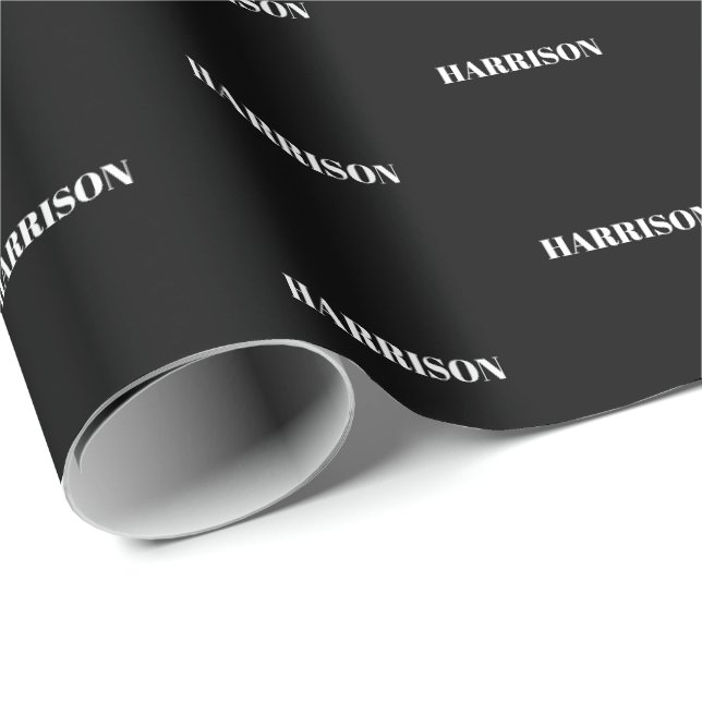 Papier Cadeau Nom personnalisé Texte monogramme motif Cadeau Ann (Coin rond)