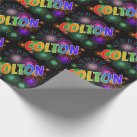 Nom prénom Arc-en-ciel "COLTON" + Feux d'artifice