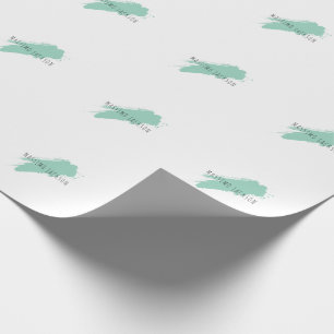 Papier Cadeau Nom propre décoration chic simple bleu blanc