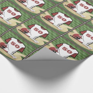 Papier Cadeau Nombre ou âge du Jersey personnalisé par terrain