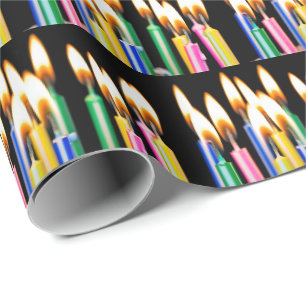 Papier Cadeau Nombreuses bougies d'anniversaire