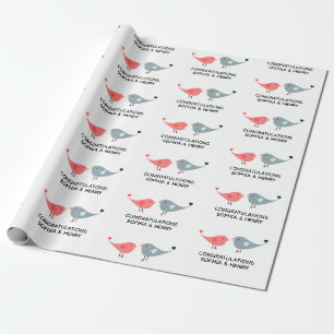 Papier Cadeau Noms de chambre de mariée Inséparable mignonne mar