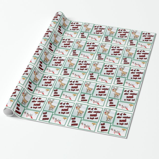 Papier Cadeau Noms de renne de Rudolph de Noël (Déroulé)