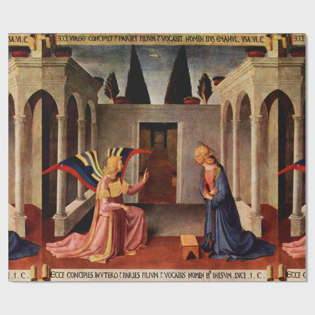 Papier Cadeau NONCIATION de Fra Beato Angelico Noël (Plat)