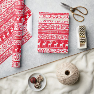 Papier Cadeau Nordic Reindeer Ugly Christmas Sweat Party