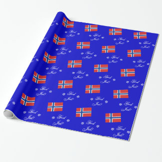 Papier Cadeau Norwegian Christmas God Jul papier d'enveloppement
