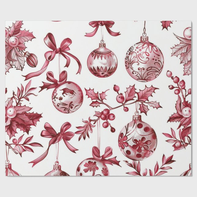 Papier Cadeau Nostalgic Christmas Red (Plat)