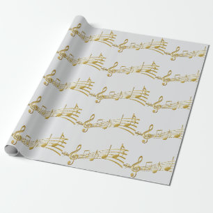 Papier cadeau Note de musique, clé de sol.