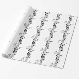 Papier Cadeau Notes 11 de guitare et de musique