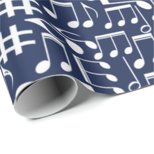 Papier Cadeau Notes de musique blanches dansantes Amoureux de mu