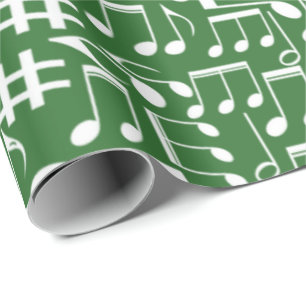 Papier Cadeau Notes de musique blanches dansantes Amoureux de mu