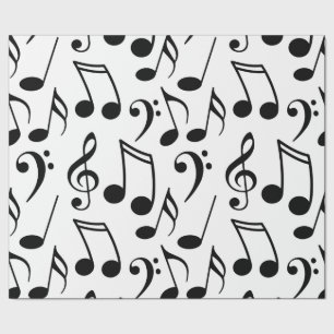 Papier Cadeau Notes musicales Cool enveloppant du papier