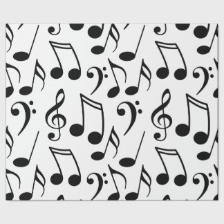 Papier Cadeau Notes musicales Cool enveloppant du papier