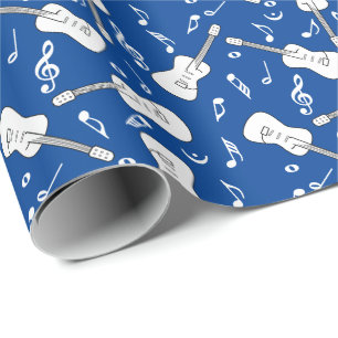 Papier Cadeau Notes musicales de Guitare Lines