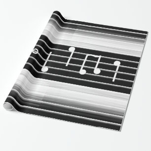 Papier Cadeau Notes musicales de poils