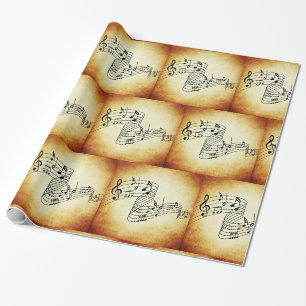 Papier Cadeau Notes musicales Enveloppe cadeau papier Vintage