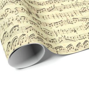 Papier Cadeau Notes musicales Vintages manuscrites